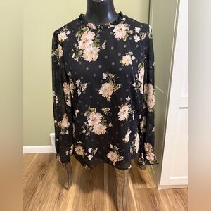 Floral Black Women's Top